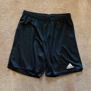 adidas Black Men's Athletic Shorts with White Logo